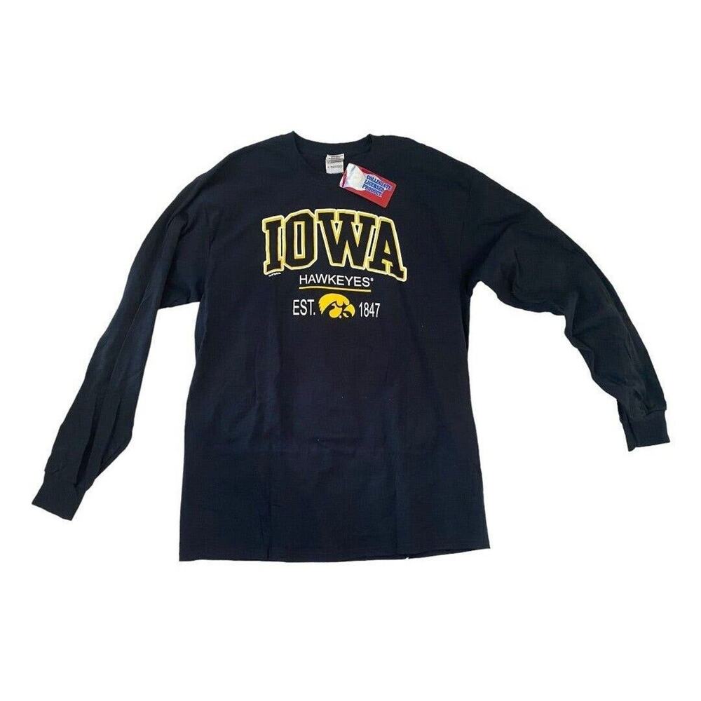 NWT Large Iowa Hawkeyes Long Sleeve T-Shirt Collegiate Licensed Product 100% Pre